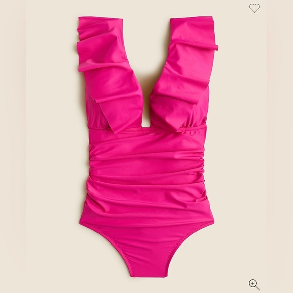 J. Crew Pink Ruffled One-Piece Swimsuit NWT Multiple Sizes 4, 6, 22 best seller - Picture 1 of 7